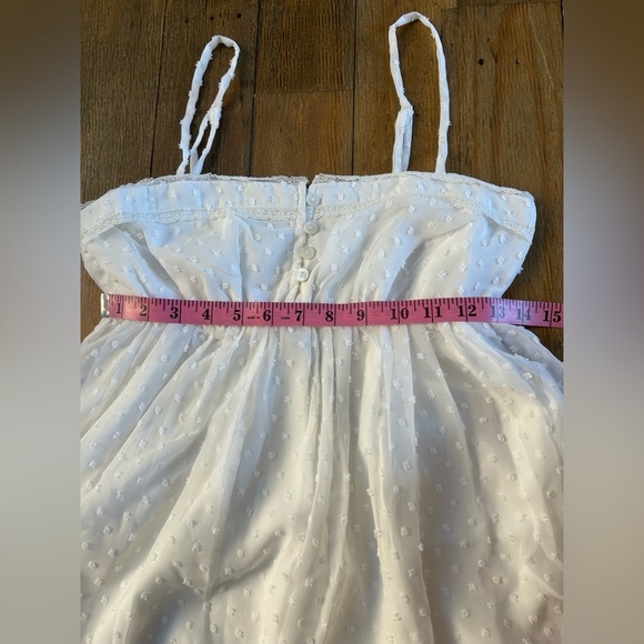 LULUS Essential Sweetness White Swiss Dot Babydoll Mini Dress Cottagecore - Picture 10 of 13